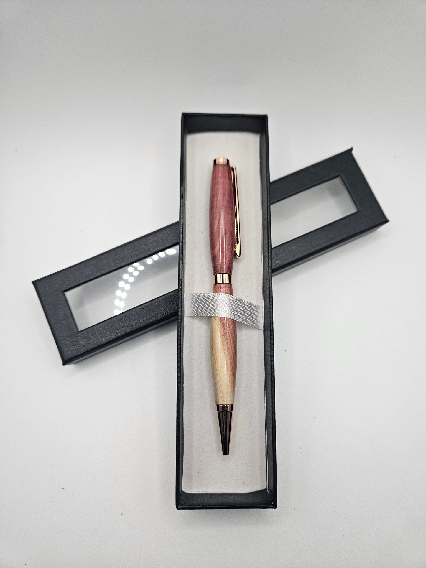 Hand-Turned Eastern Red Cedar Pen – Rose Gold Hardware | Refillable Wooden Ballpoint | Handmade Gift