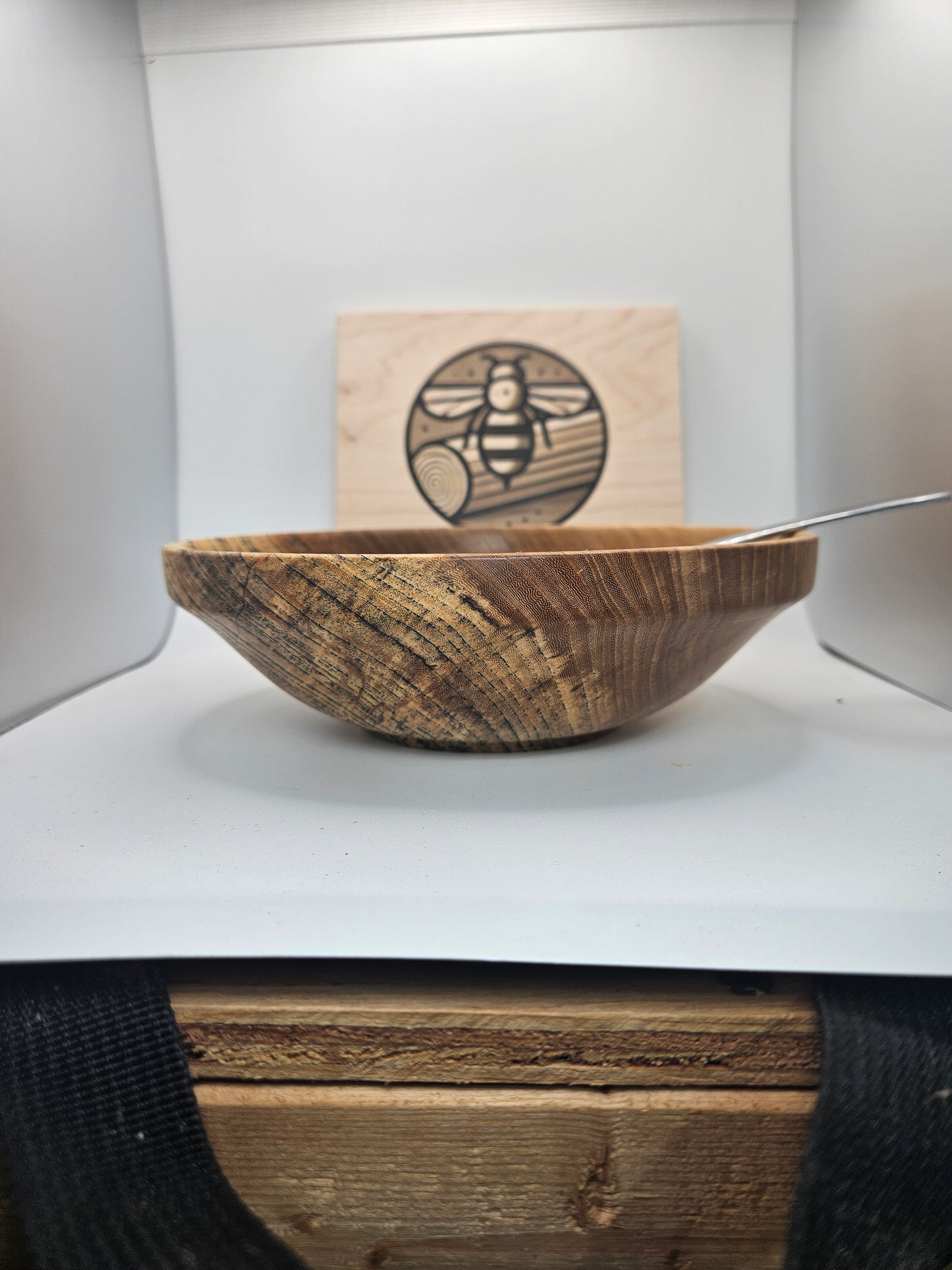 Hand Turned Elm Bowl – 7.5" – Natural Oil & Wax Finish