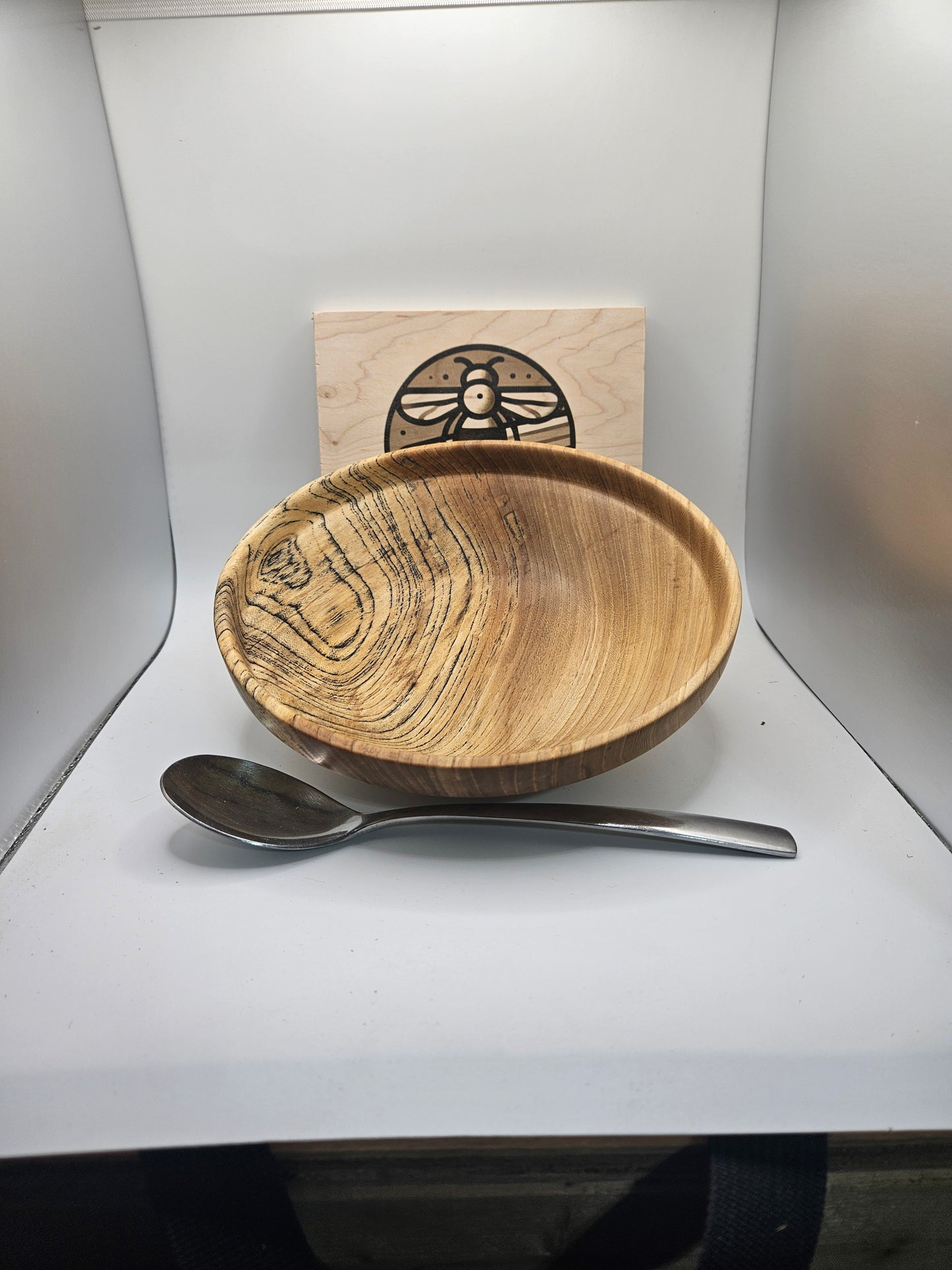 Hand Turned Elm Bowl – 7.5" – Natural Oil & Wax Finish