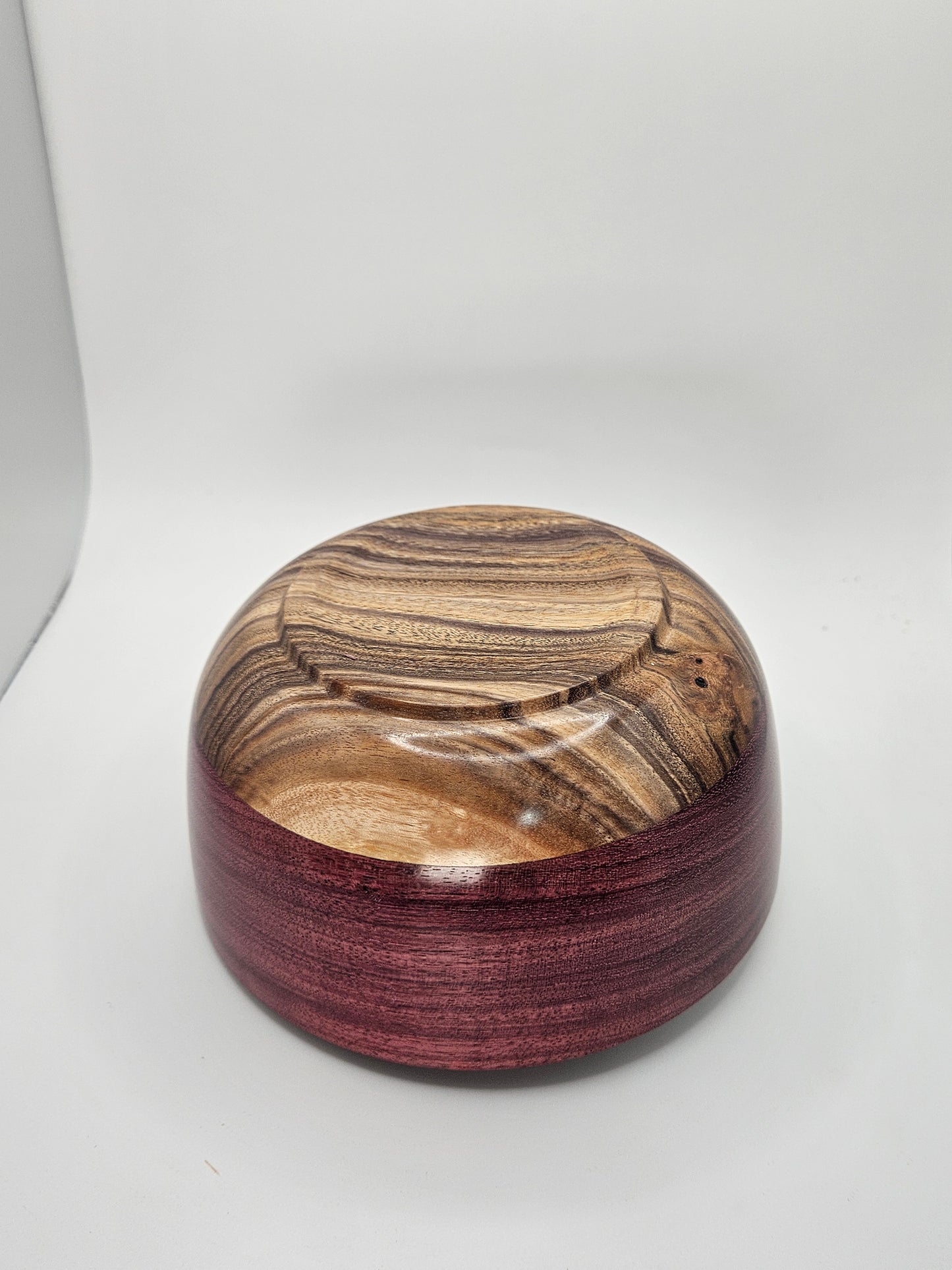 Purpleheart and Black Limba Wood Bowl