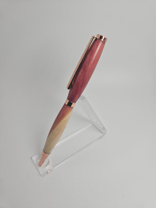 Hand-Turned Eastern Red Cedar Pen – Rose Gold Hardware | Refillable Wooden Ballpoint | Handmade Gift