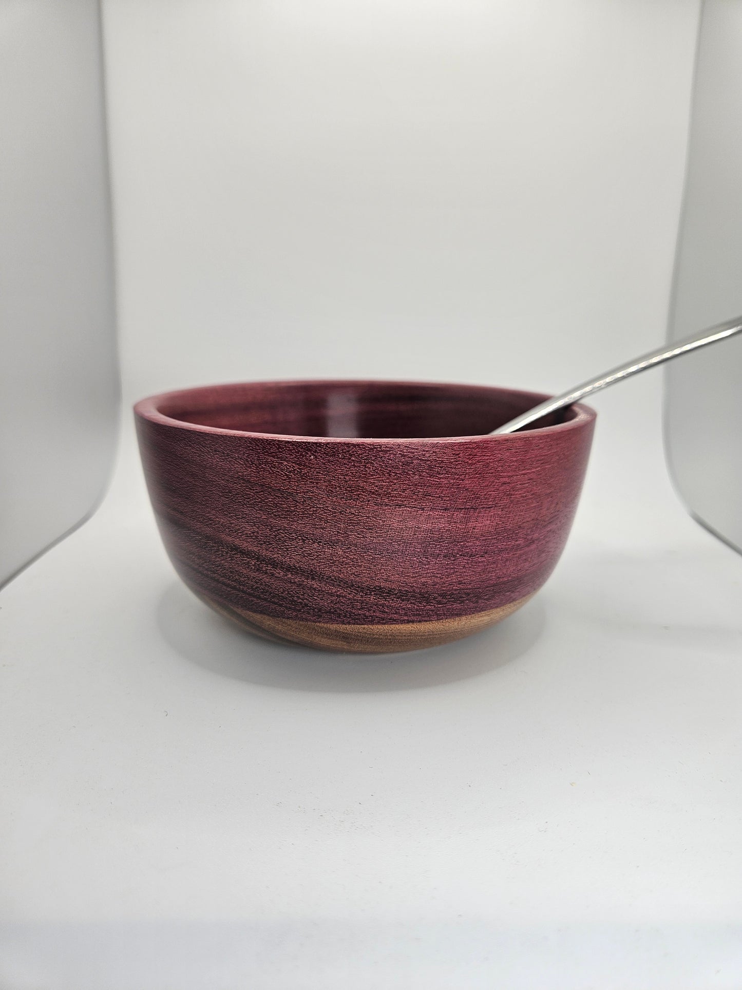 Purpleheart and Black Limba Wood Bowl